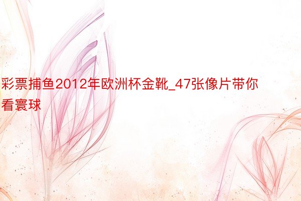 彩票捕鱼2012年欧洲杯金靴_47张像片带你看寰球