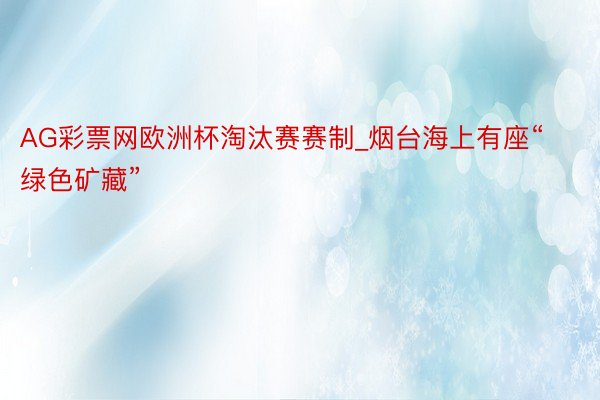 AG彩票网欧洲杯淘汰赛赛制_烟台海上有座“绿色矿藏”