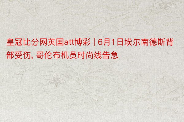 皇冠比分网英国att博彩 | 6月1日埃尔南德斯背部受伤, 哥伦布机员时尚线告急